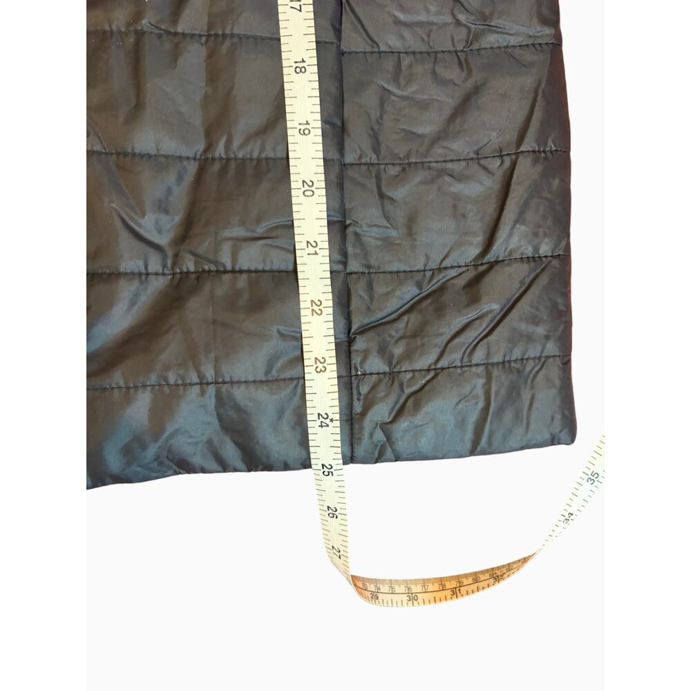 Eileen Fisher Women's Quilted Puffer Jacket L Black Snap Front Stand Collar - Picture 6 of 7